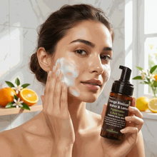 Load image into Gallery viewer, VLEssentials foaming face cleanser with orange blossom and lemon for pigmentation and dark spots treatment 100ml bottle