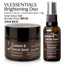 Load image into Gallery viewer, VLESSENTIALS Brightening Duo Vitamin C Serum + Face Cream Uneven Skin 30ml + 50g