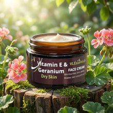 Load image into Gallery viewer, VLEssentials Vitamin E & Geranium face cream for dry skin hydration and relief 50g Australian made