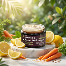 Load image into Gallery viewer, Lemon and Carrot Seed Face Cream for pigmentation and dark spots treatment, 50g Aussie made jar
