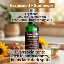 Load image into Gallery viewer, VLEssentials Grapeseed & Sunflower Facial Cleansing Oil for Pigmentation and Dark Spots 100ml bottle
