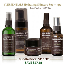 Load image into Gallery viewer, VLESSENTIALS Hydrating Skincare Set 5pc | Helps Skin Look Plump &amp; Feel Soft
