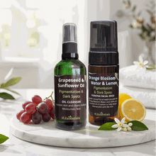 Load image into Gallery viewer, VLEssentials Double Cleansing Bundle with Oil Cleanser and Foaming Facial Wash for pigmentation and dark spots treatment
