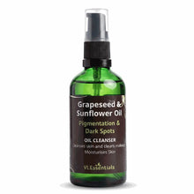 Load image into Gallery viewer, VLEssentials Grapeseed &amp; Sunflower Facial Cleansing Oil bottle for pigmentation and dark spots 100ml
