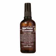 Load image into Gallery viewer, VLEssentials Rose Water Lavender Face Toner 100ml bottle for balanced, hydrated skin
