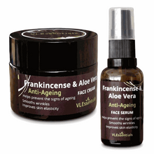Load image into Gallery viewer, VLESSENTIALS Anti-Ageing Duo Set | Frankincense Serum + Cream | Firming Kit 30ml + 50g VLEssentials.Beauty
