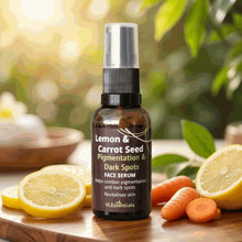 Load image into Gallery viewer, VLEssentials Vitamin C Serum bottle with lemon and carrot seed for pigmentation and dark spot brightening, Aussie made
